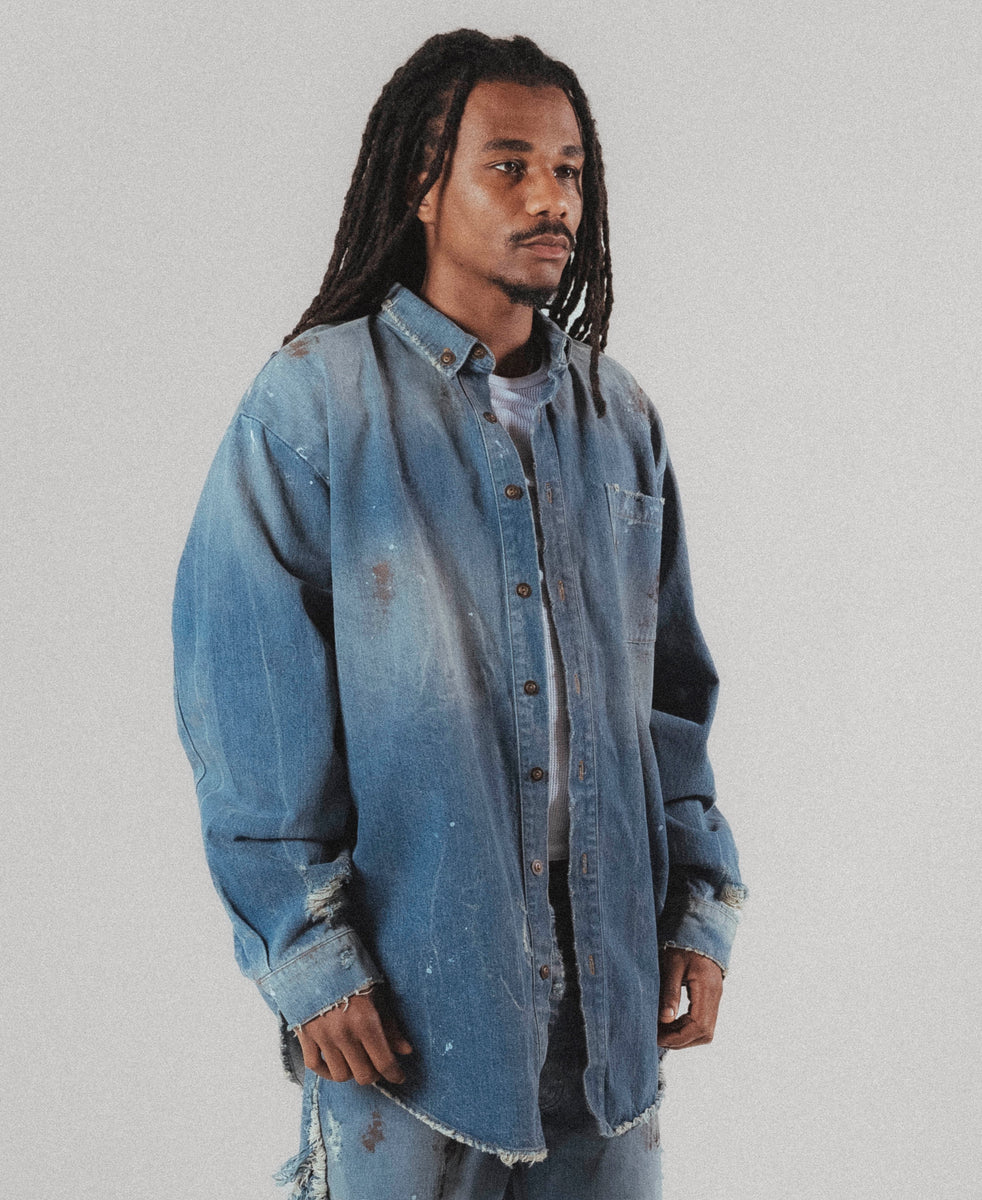 CERCLE DIRTY DENIM OVER SHIRT – FreddieFrances